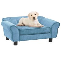 Dog Sofa Turquoise 28.3"x17.7"x11.8" Plush