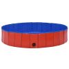 Foldable Dog Swimming Pool Red 63"x11.8" PVC