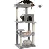 Pawz Road Cat Tree for Large Cats 56"Tall Cat Tower Condo with Scratching Post for Indoor Cats