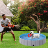 Foldable Pet Swimming Pool Wash Tub for Cats and Dogs, Gray Large, 47.2"