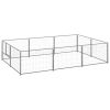 Dog Kennel Silver 64.6 ftÂ² Steel