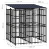 Outdoor Dog Kennel with Roof Steel 39.7 ftÂ²