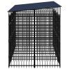 Outdoor Dog Kennel with Roof Steel 79.3 ftÂ²