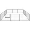 Dog Kennel Black 258.3 ftÂ² Steel