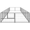 Dog Kennel Black 215.3 ftÂ² Steel