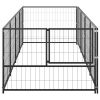 Dog Kennel Black 43.1 ftÂ² Steel