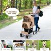 Foldable 4-Wheel Pet Stroller with Storage Basket